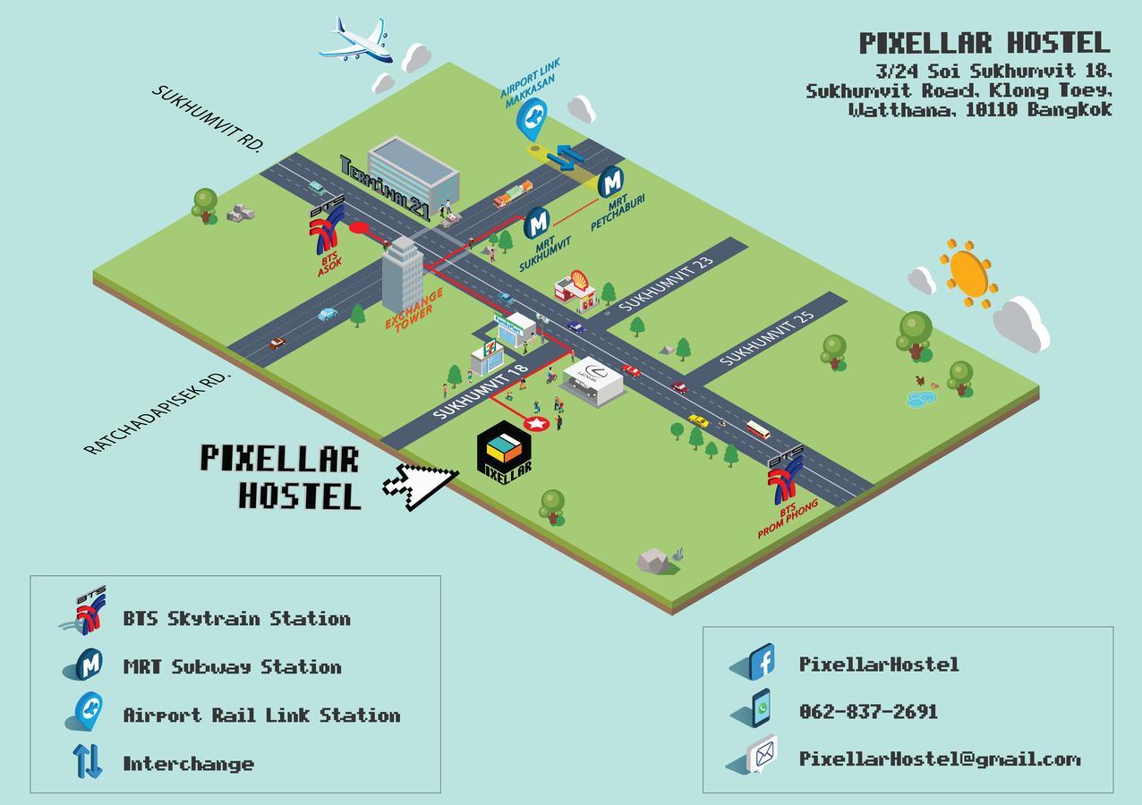 Pixellar Hostel Bangkok Bagian luar foto